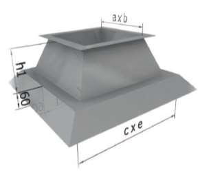 Podstawy dachowe/roof bases prostokątne/rectangular Podstawy dachowe stanowią elementy nośne wentylatorów dachowych, czerpni powietrza lub wyrzutni dachowych.