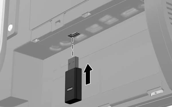 4. Podłącz odbiornik bezprzewodowy do gniazda USB komputera. Rysunek 2-7 Instalacja odbiornika bezprzewodowego 5.