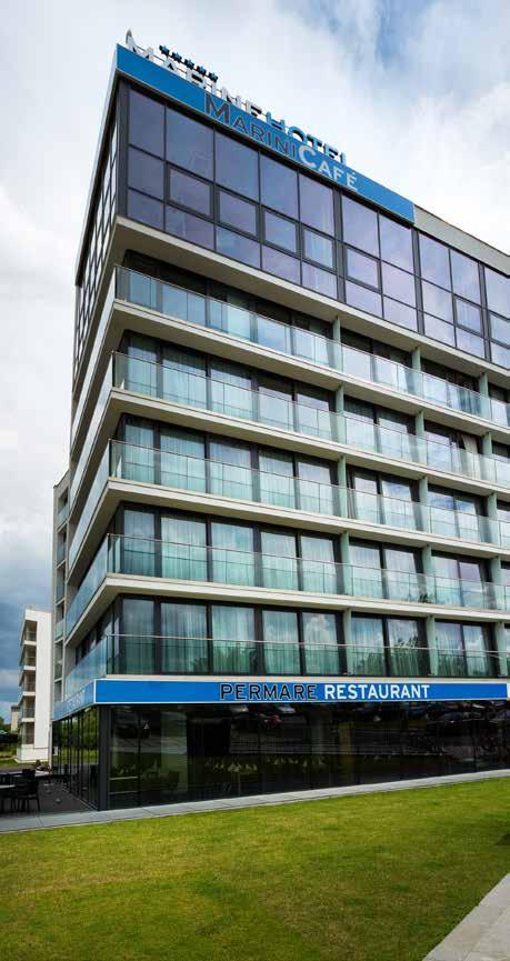 04 Hotel Marine Kołobrzeg Hotel ma kształt okrętu zwróconego frontem ku morzu.