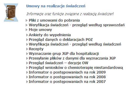 Łódzki Oddział Wojewódzki NARODOWEGO FUNDUSZU ZDROWIA z siedzibą w Łodzi Pierwszą czynnością w celu stworzenia pliku zawierającego informacje które zawierad ma aneks do umowy jest zalogowanie się do