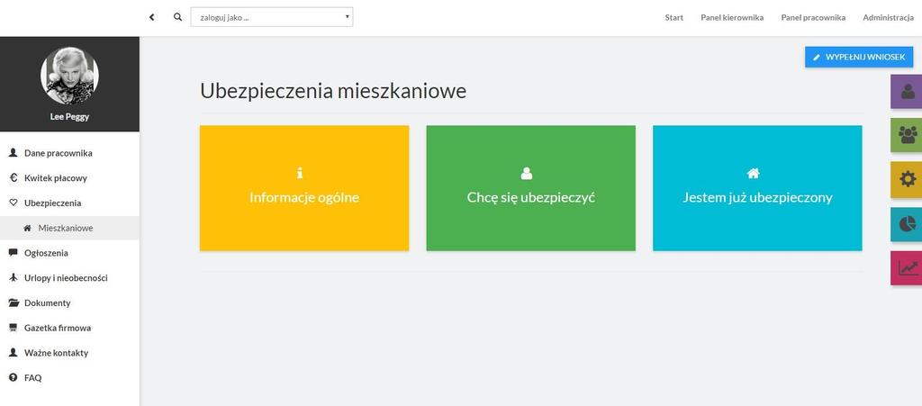 Ubezpieczenia Wyświetlanie informacji dotyczących pakietów