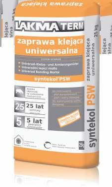 Produkt jest łatwy w zastosowaniu, posiada długi czas otwarty, szybki przyrost wytrzymałości, bardzo wysoką przyczepność wstępną, wysoką mrozoodporność i elastyczność.