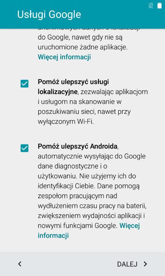 np. korzystanie z map Google jako nawigacji,