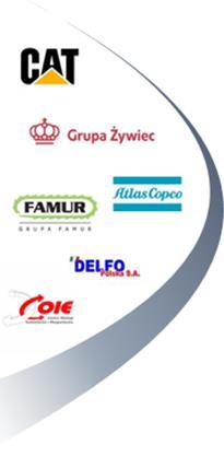 z o.o., Messer Polska Sp. z o.o., Ministerstwo Gospodarki, Poczta Polska S.A., Polski Koks S.A., Sąd Okręgowy w Gliwicach, Schneider Electric Sp. z o.o., Starostwo Będzin, Tauron Dystrybucja S.A., Timken Polska Sp.