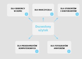 Prosi, aby grupy, reprezentujące poszczególnych odbiorców, przygotowały przykłady zastosowania prawa dozwolonego użytku, biorąc pod uwagę obowiązujące prawo (ustawa o prawie autorskim i prawach