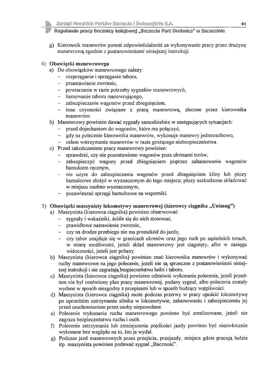 Zarząd Mors kie Si Portów Szczecin i Świnoujście S.A. 44 i.