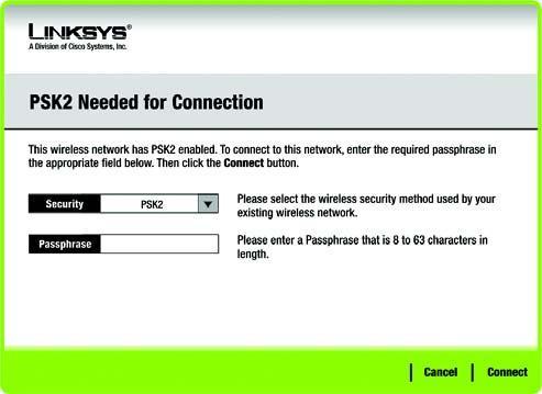 WEP Key Needed WPA Personal Needed for Connection WPA Personal Needed Encryption Wybierz z menu Encryption rodzaj algorytmu TKIP lub AES.