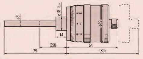 .5 1. 1.5 2. 2. 1.5 1..5 Głowice mikrometryczne o nieobrotowym wrzecionie Dokładność ±5 µm Skok gwintu wrzeciona 1 mm Białe anodowane aluminium Powierzchnie Z węglika spiekanego Seria 197 -