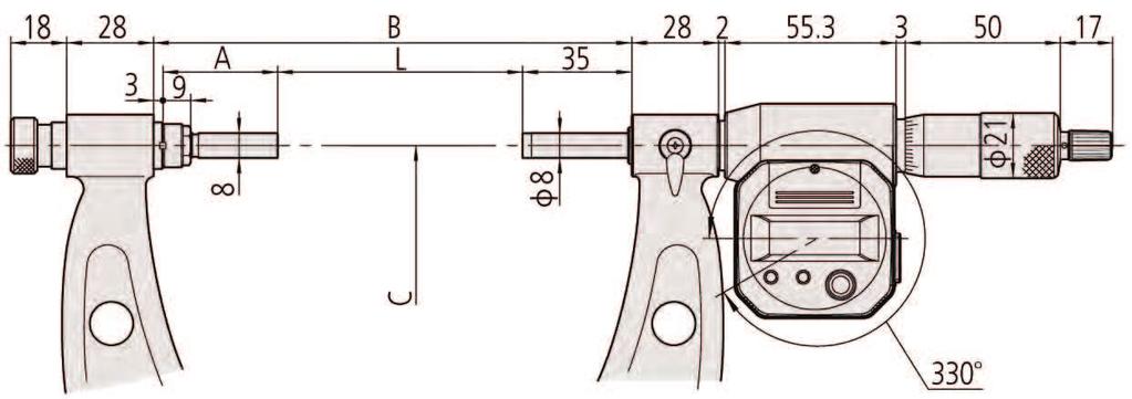 /15 mm: 93; 15/3 mm: 166; 3/4 mm: 224; 4/5 mm: 273; 5/6 mm: 332; 6/7 mm: 382; 7/8 mm: 43; 8/9 mm: 48; 9/1 mm: 53-3 mm Ident kowadełka wymiennego M1 mm M2 mm M3 mm M4 mm M5 mm M6 mm 3395 33951 33952