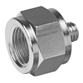 4 Techniki połączeń pneumatycznych Akcesoria do przyłączy gwintowanych Adapter gwint zewnętrzny M5-3/8 wint wewnętrzny 1/8-1/2 FPT-S-REN Uszczelka wint Polichlorek winylu 00119197 L L1 D SW