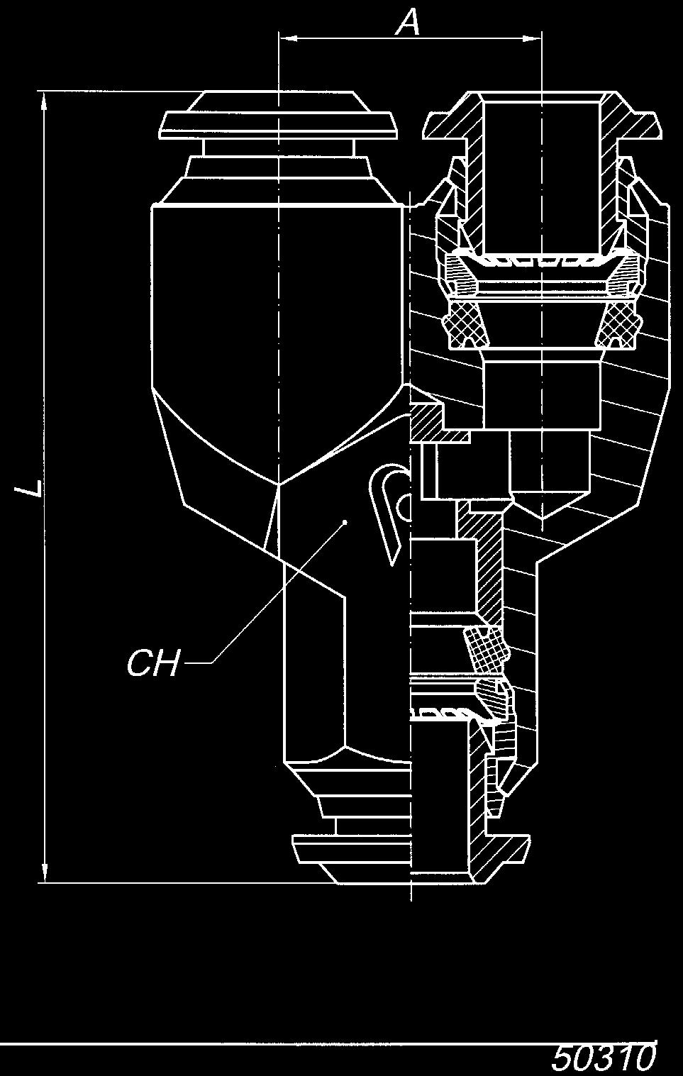 TWORZYW SZTUCZNYCH Z GWINTEM DO G 3/8 ORIENTING SINGLE BANJO BODY MALE G TUBE B L1 L2 D CH Code number -