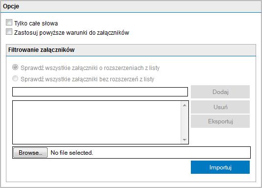 Screenshot 100: Filtrowanie zawartości: Karta Treść konfigurowanie innych opcji 5.