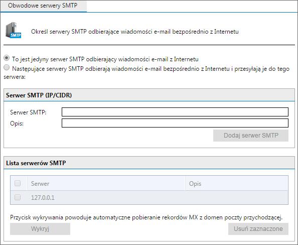 Screenshot 127: Ustawienia obwodowych serwerów SMTP 2.