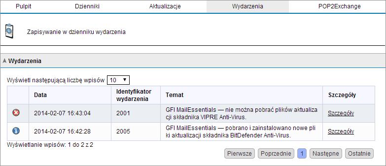 Program sprawdza dostępność aktualizacji silników i pobiera aktualizacje w trybie sekwencyjnym (dla jednego silnika w danym momencie). 3.1.