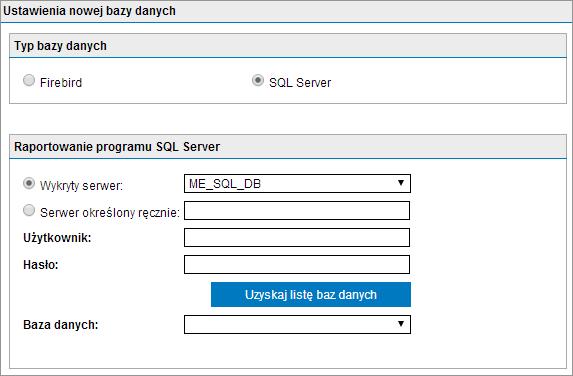 Konfigurowanie obszaru zaplecza bazy danych programu Microsoft SQL Server 1. Utwórz nową bazę danych w programie Microsoft SQL Server. 2.