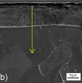 316L w procesach azotowania jarzeniowego w temperaturach 450 C (a) i 550 C (b) Topografia