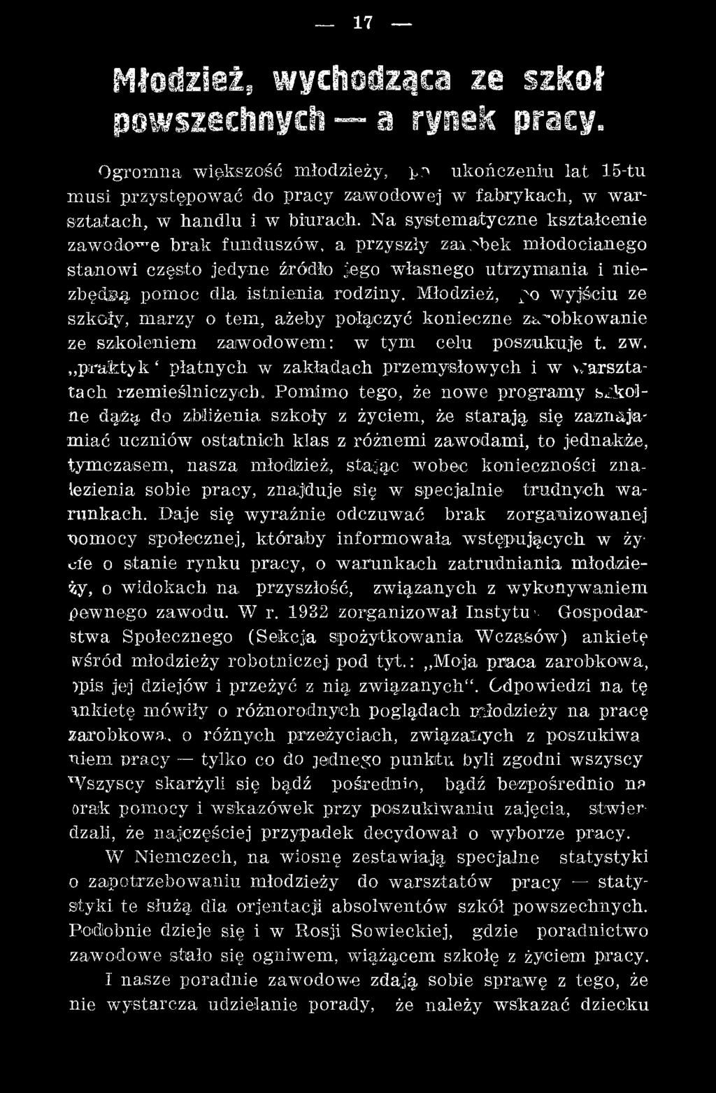 praktyk płatnych w zakładach przem ysłowych i w w arsztata c h rzem ieślniczych.