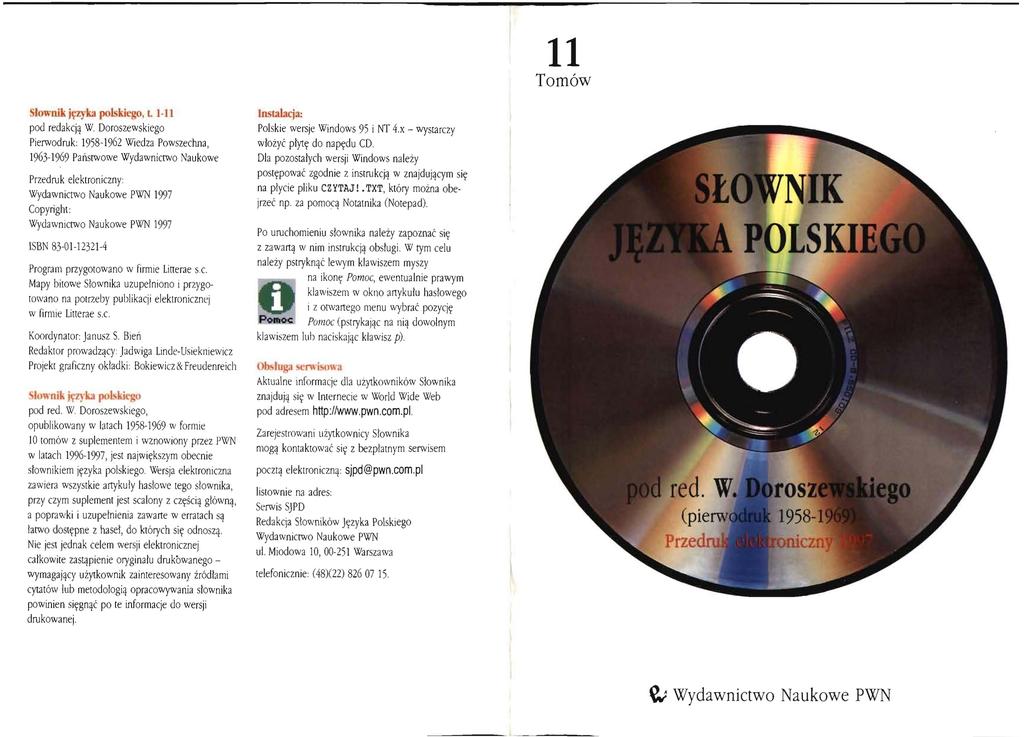 Elektroniczny przedruk słownika 11 Tornow Slownik jt;zyka polskiego, l. I-II pod redakcj'l W.
