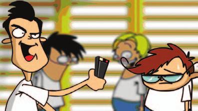 Pierwszy odcinek kreskówki na temat cyberprzemocy pt. Dobry żart??? Kreskówka prezentuje sytuację przemocy rówieśniczej z użyciem telefonu komórkowego i Internetu.