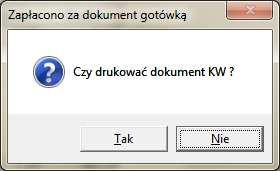 16.Potwierdzenie wydruku KW Wprowadziliśmy dostawę towaru. W bazie mamy dokument PZ, dokument FD i dokument KW jeśli płaciliśmy gotówką.