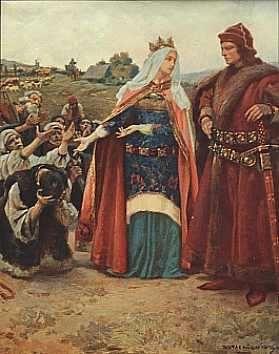 litewskie i ruskie na wieczne czasy do korony królestwa polskiego przyłączyć" 11 stycznia 1386 w Wołkowysku panowie polscy oznajmili Jagielle, że Jadwiga zgodziła się zostać jego żoną.