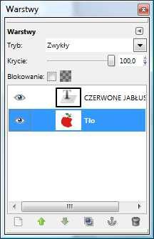 Zauważmy przy tym, że w oknie Warstwy pojawiła się warstwa z tekstem.