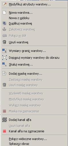 Operacja ta spowoduje dodanie w prawym oknie nowej warstwy, nazwanej początkowo Oderwane zaznaczenie (wklejona warstwa).