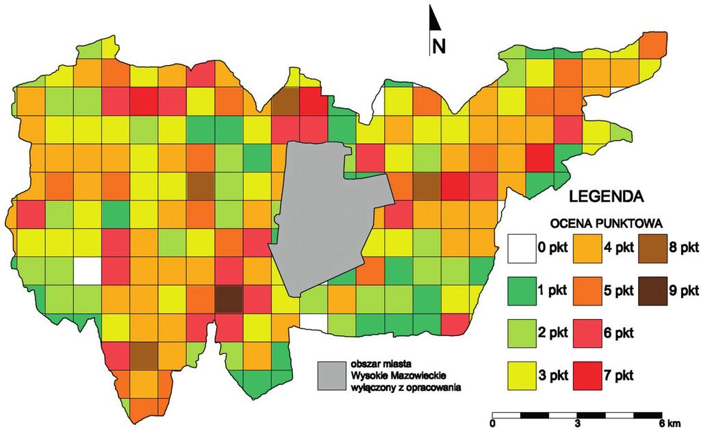 Waloryzacja krajobrazu gminy wiejskiej Wysokie Mazowieckie Ryc. 5. Ocena atrakcyjności krajobrazu Fig 5.