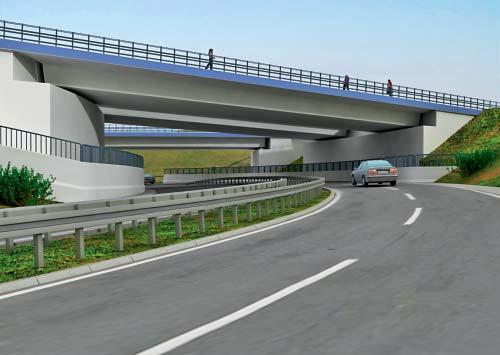 źródłó: GDDKiA Oddział Katowice / MOSTY KATOWICE sp. z o.o. Rys. 2. Projekt wiaduktu w ciągu DK86 nad łącznicami Kraków-Katowice oraz Bielsko-Katowice Rys. 3.