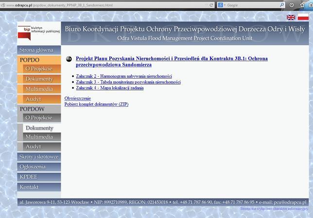 Ryc. 3 Wersja elektroniczna projektu PPNiP wraz z obwieszczeniem dotyczącym procesu