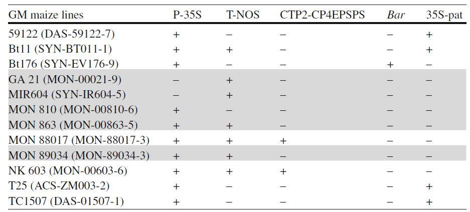 Kontrola - analiza przesiewowa P-35S, TNOS, CP4EPSPS, Bar, 35S-pat How to Reliably Test