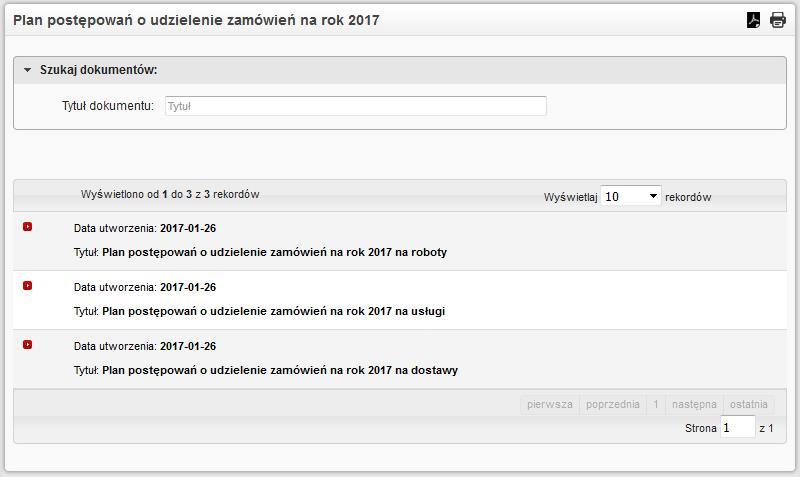 Rys. 14 Plan postępowań o udzielenie zamówień na 2017 rok 2.5.