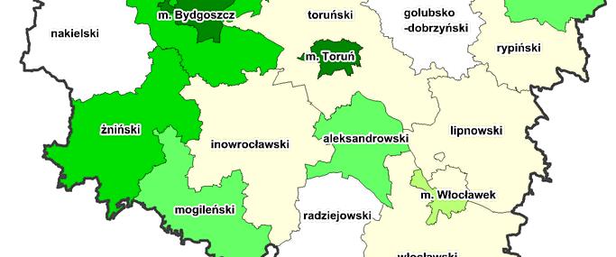 Średnia liczba miejsc noclegowych w powiatach grodzkich wynosiła 1633, natomiast w powiatach ziemskich 723. Liczba miejsc noclegowych wahała się w skrajnych wartościach od 2702 (m.