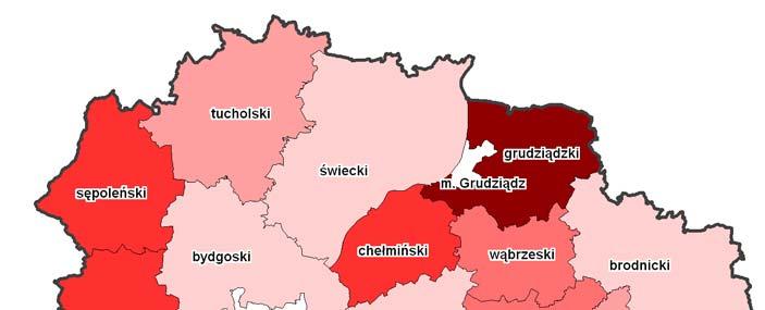 Sytuacja społeczno-gospodarcza województwa kujawsko-pomorskiego. 27 Bezrobocie Stopa bezrobocia rejestrowanego, badana dla roku 2011, wykazuje w województwie kujawsko-pomorskim duże zróżnicowania.