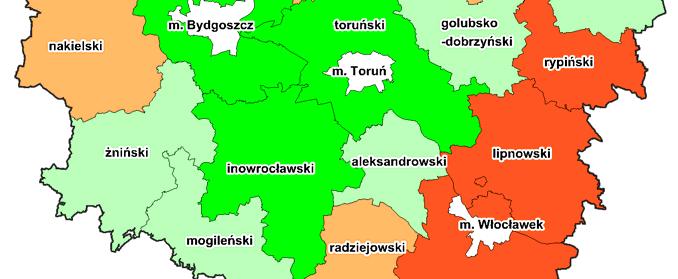 powiatów dokonano za pomocą wskaźnika Perkala.