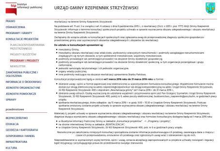 Raport z przeprowadzonych konsultacji opublikowano w zakładce rewitalizacyjnej oraz w BIPIe. Rysunek 31.