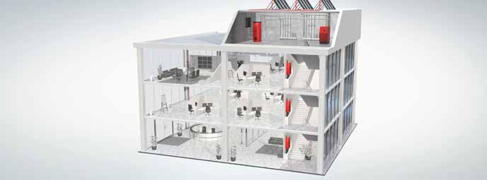 Budynki Biurowe Doskonałym rozwiązaniem dla budynków biurowych w zakresie ogrzewania i ciepłej wody jest ogrzewanie gazowe zagwarantowane przez: najbardziej efektywny kocioł kondensacyjny UltraGas