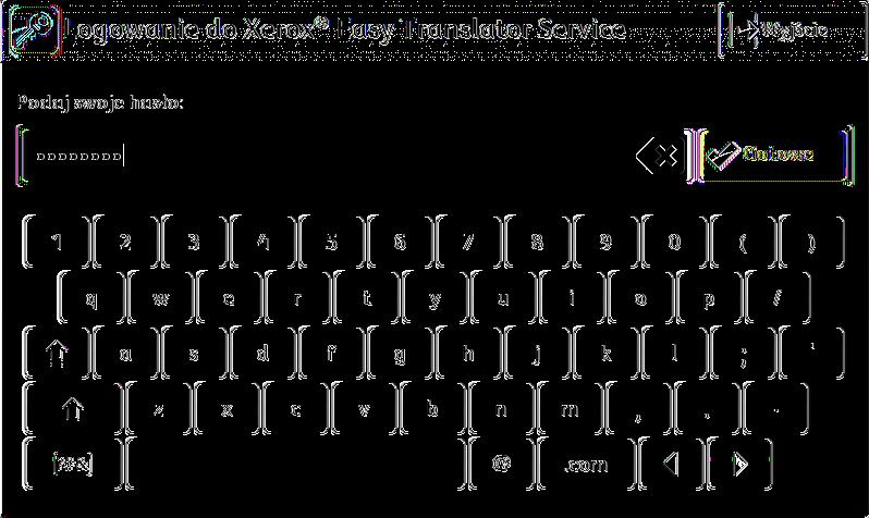Używanie urządzenia z wbudowaną technologią Xerox ConnectKey Po rejestracji w portalu internetowym możesz zacząć używać aplikacji usługi Xerox Easy Translation w urządzeniu wielofunkcyjnym
