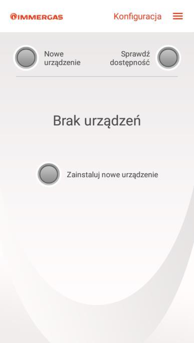 3. Uruchomić aplikację. Na ekranie pokaże się komunikat Zainstaluj nowe urządzenie. Należy wcisnąć przycisk w celu rozpoczęcia procesu instalacji urządzenia.