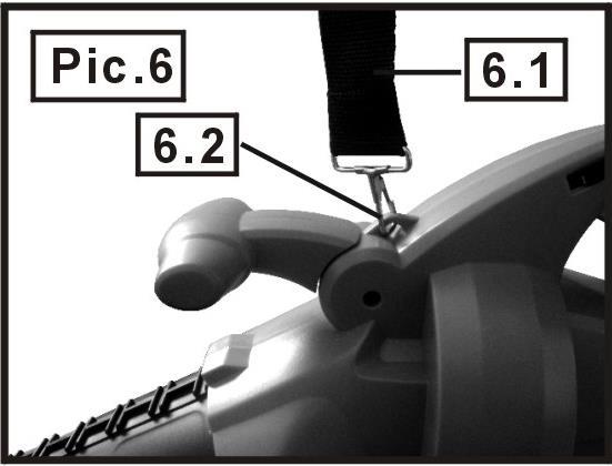W trybie ssania urządzenie może być eksploatowane tylko z zamontowanym workiem. By zdjąć worek należy wcisnąć dźwignię sprzęgła (5.1) by zwolnić ramę mocującą.