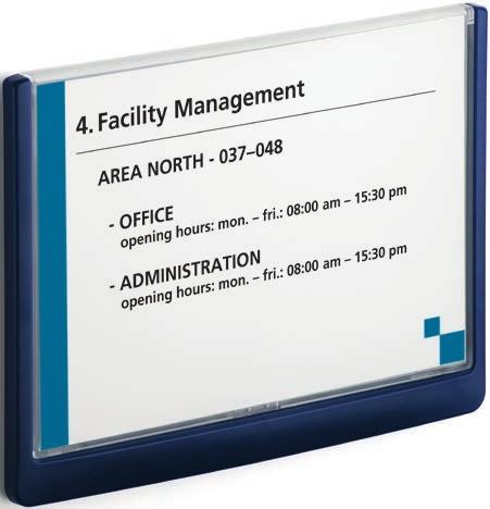 ) CLICK SIGN Tabliczki przydrzwiowe z delikatnie zaokrąglonymi brzegami łączą nowoczesne wzornictwo z funkcjonalnością.