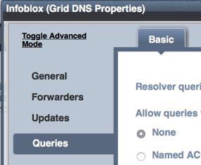 Grid DNS Properties L: admin P: infoblox https://192.
