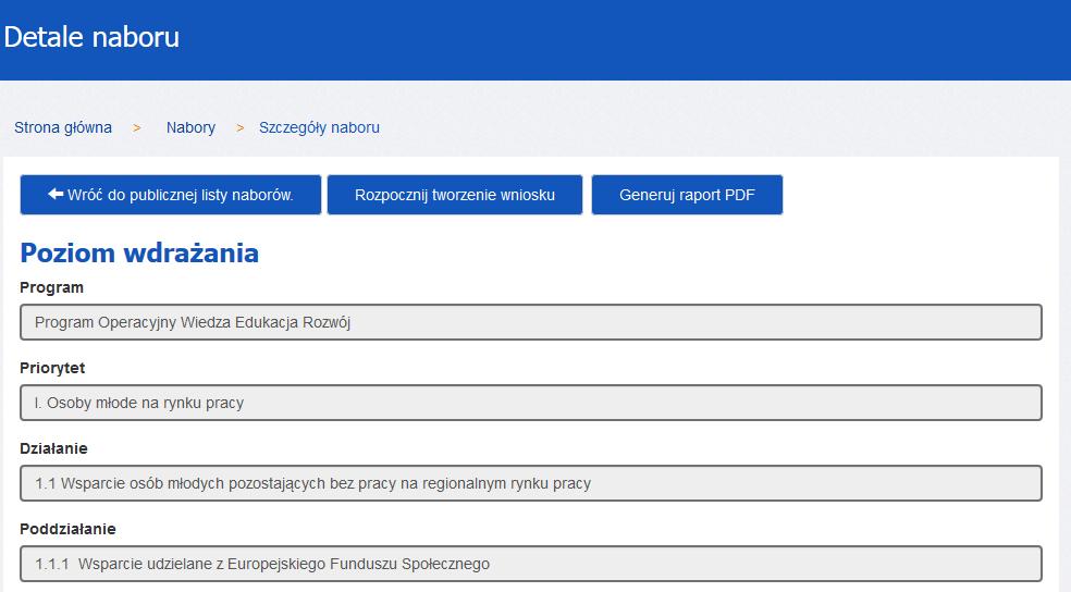 projektu obecnym w formularzu wniosku.