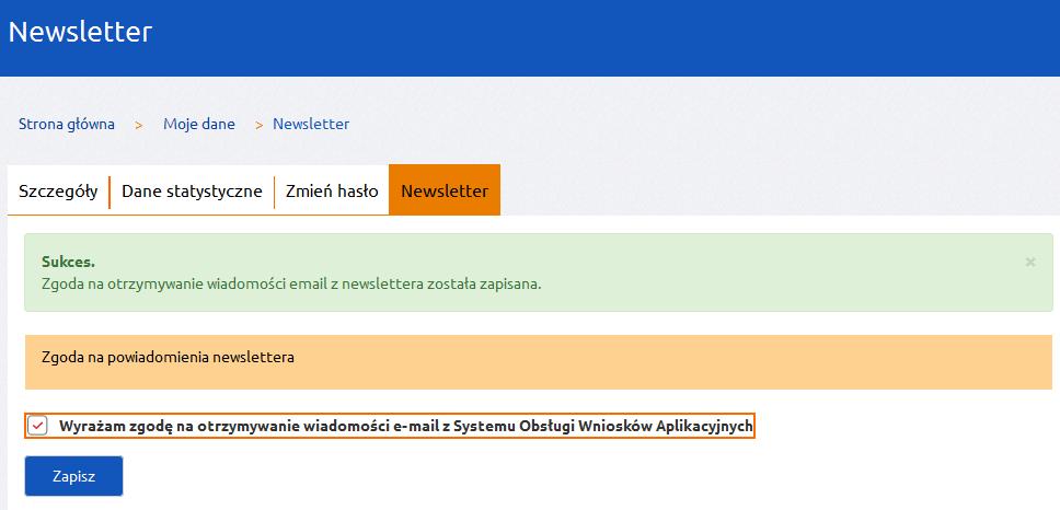 8. Newsletter System daje możliwość zapisania się do Newslettera.