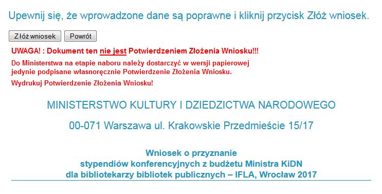 kliknij Złóż wniosek. c) Po kliknięciu Złóż wniosek pojawi się okno wysyłania Wniosku.