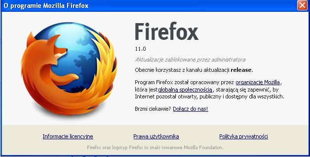 wysłania wniosku Krok 2. Następnie z listy rozwijanej wybrać pozycję O programie Firefox (rys. 46) (rys. 46) Krok 3.