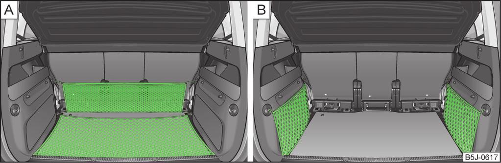 Siatki do mocowania bagażu Półka pod szybą tylną Rys.