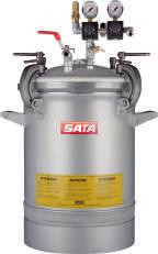 SATA Zbiornik ciśnieniowy 24 l / 48 l SATA FDG 24N/ SATA FDG 48N Dane techniczne Zbiornik oraz pokrywa ze stali szlachetnej Wlot i wylot powietrza: 1/4"Gwint zewnętrzny Wylot materiału: 1/2"Gwint