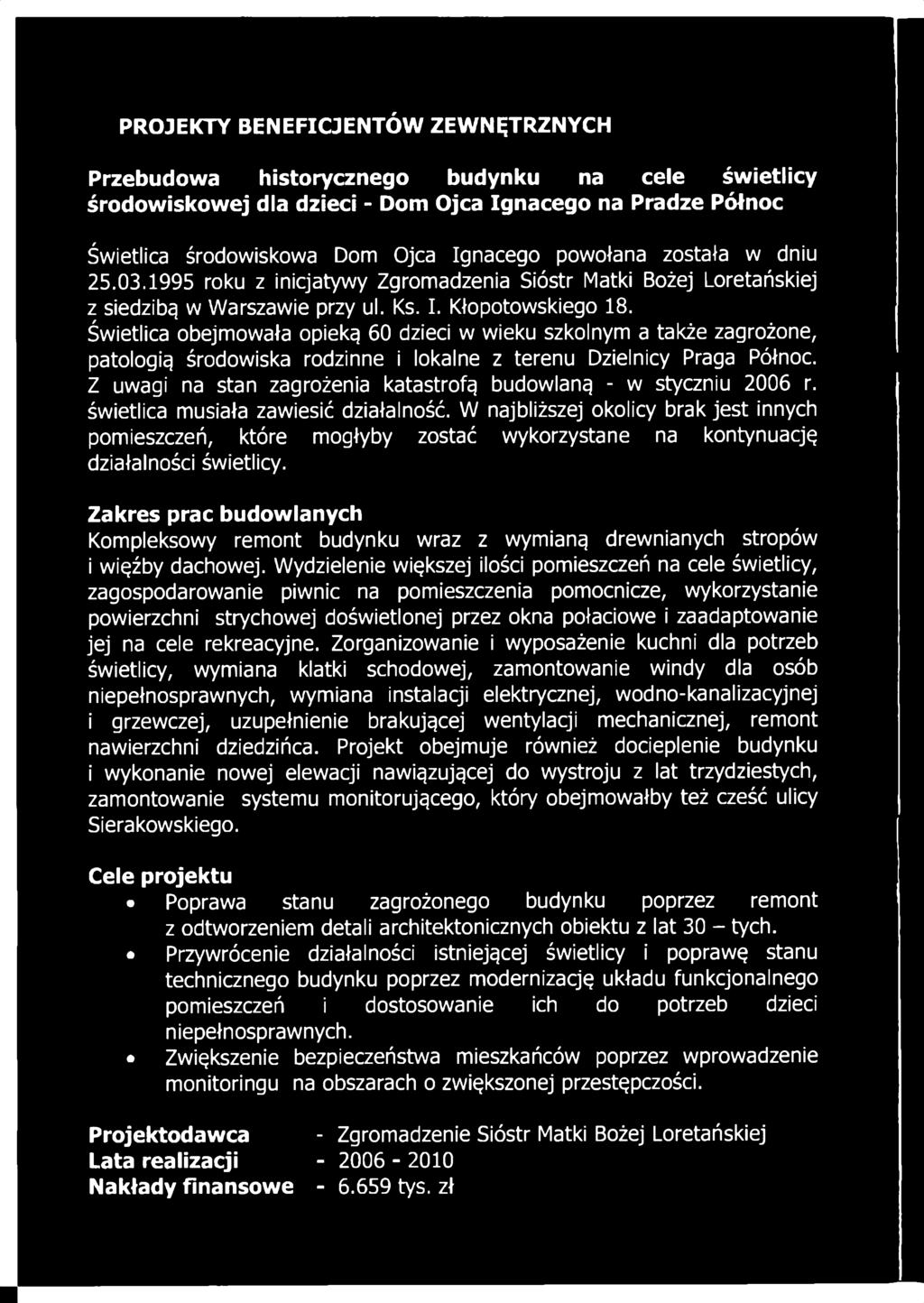 W najbliższej okolicy brak jest innych pomieszczeń, które mogłyby zostać wykorzystane na kontynuację działalności świetlicy.