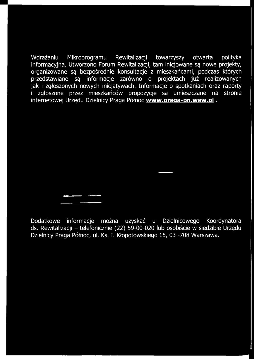 Informacje o spotkaniach oraz raporty i zgłoszone przez mieszkańców propozycje są